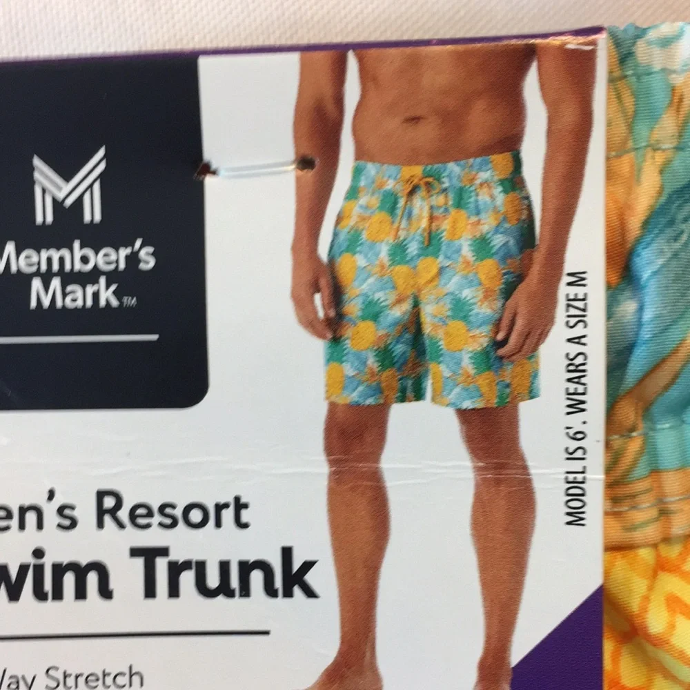 Member’s Mark Tropical Resort Swim Trunks UPF 50 Sun Protection Size XXL NWT